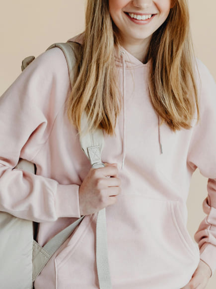 Hoodie in Baby PinkOrange S